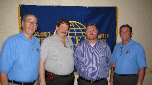 Joining together in August are (l-r) Fred Eisele, chapter vice president for programs; Dave Grow; president of the Central Florida Chapter of the International Test and Evaluation Association; Josh Stephens, vice president of technology for SolarWinds; and Steve Painter, chapter president.